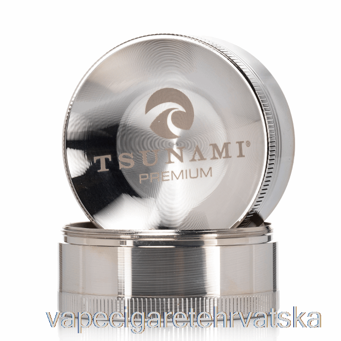 Vape Hrvatska Tsunami 2.4inch 4-dijelni Sunken Top Grinder Srebrni (63mm)